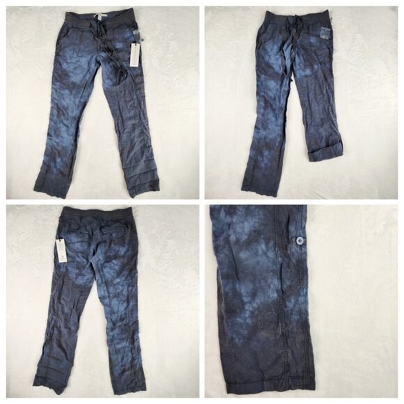 Marrakech Blue Gray Charlotte Roll Tab Tencil Pants Anthropologie - Picture 4 of 8